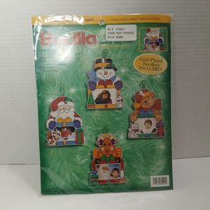 Bucilla Festive Frames Counted Cross Stitch Christmas Ornaments Kit New Sealed